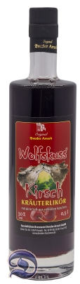 Wolfskuss Kirsch Kräuterlikör 30% vol 0,5 Liter Glasflasche*