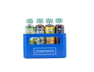 Schnapskiste Blau 8 verschiedene Sorten 0,02 Litr. Glasflaschen*