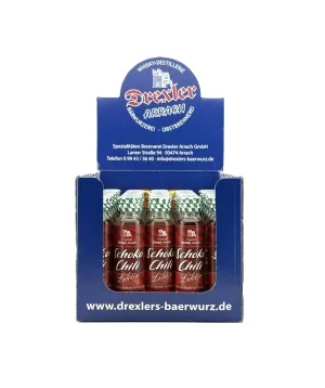 Schoko Chili Likör 25% Vol. Box mit 30 Fläschen in der Größe 0,02 Ltr. Glasflasche*